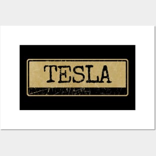 Aliska text black retro - TESLA Posters and Art